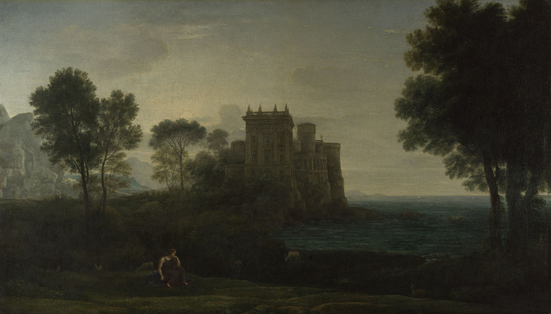 Claude: Landscape with Psyche outside the Palace of Cupid ('The Enchanted Castle') 1664 © London: National Gallery NG6471