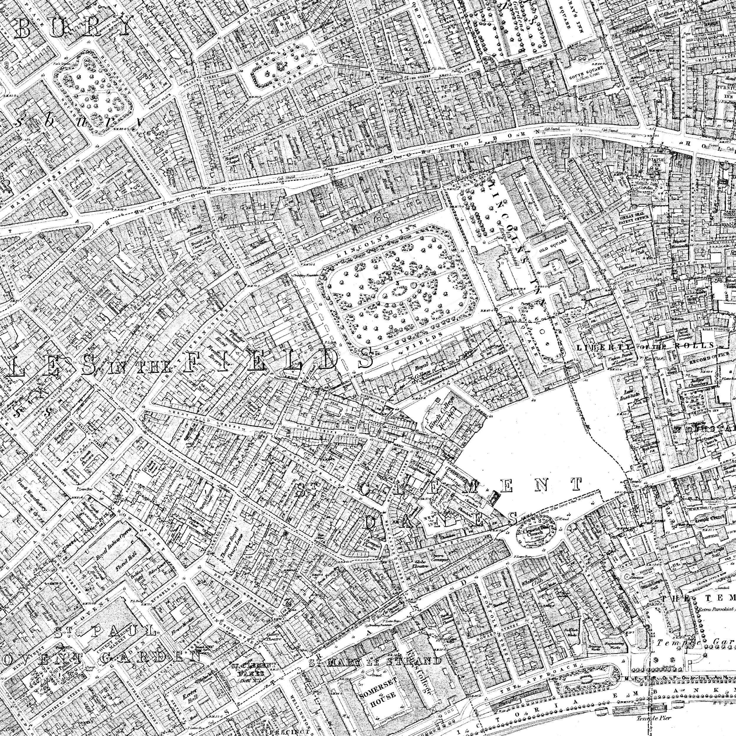Aldwych in 1860 and 1910