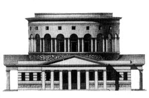 Claude-Nicolas Ledoux: Barrière St Martin, Paris (1785-1790) from Daniel Ramée: C.N. Ledoux, l'architecture (Paris 1847)