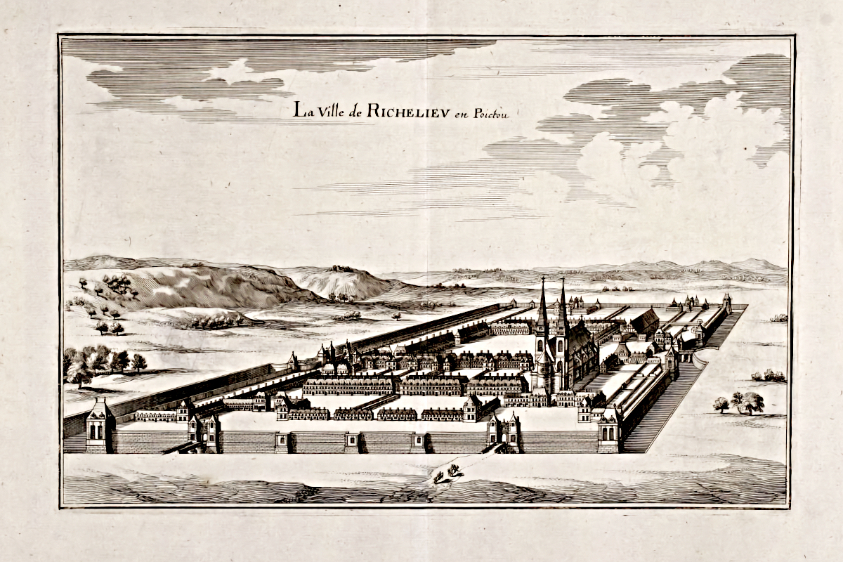 Jacques Lemercier: Richelieu, Indre-et-Loire, 1631 engraving by Adam Perelle