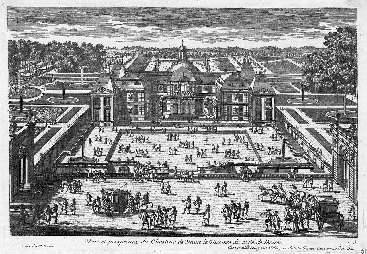 Vaux-le-Vicomte, Entrance Court, engraving by Israel Sylvestre